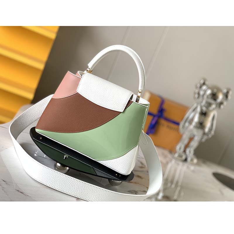 Louis Vuitton LV Women Capucines Mini Handbag Taurillon Patent Leather Smooth Calfskin