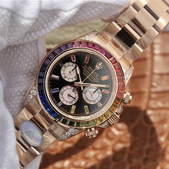 Rolex Daytona Rainbow Rose Gold Black Dial 40mm
