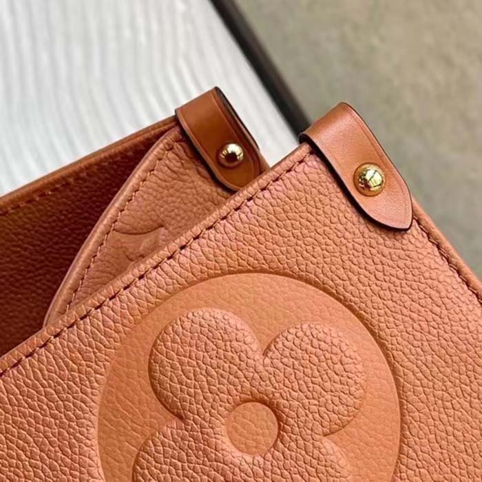 Louis Vuitton LV Women OnTheGO GM Tote Bag Brown Monogram Embossed Leather