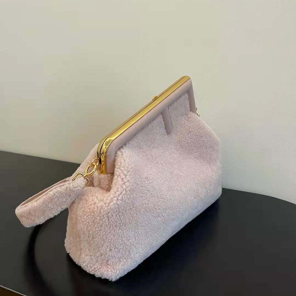 Fendi Women First Medium Pink Sheepskin Bag