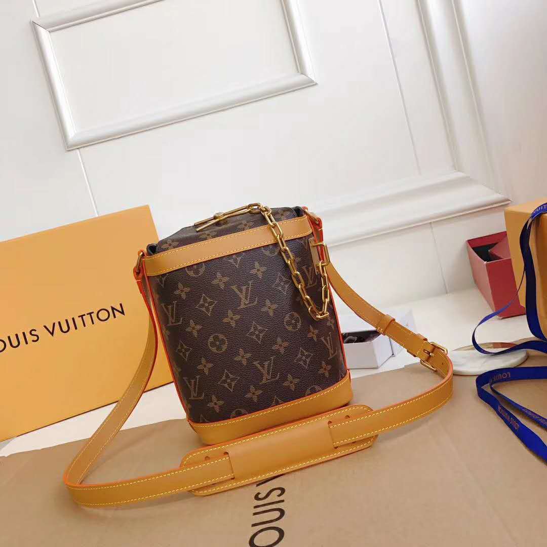Louis Vuitton LV Unisex Milk Box Bag in Monogram Coated Canvas and Natural Leather