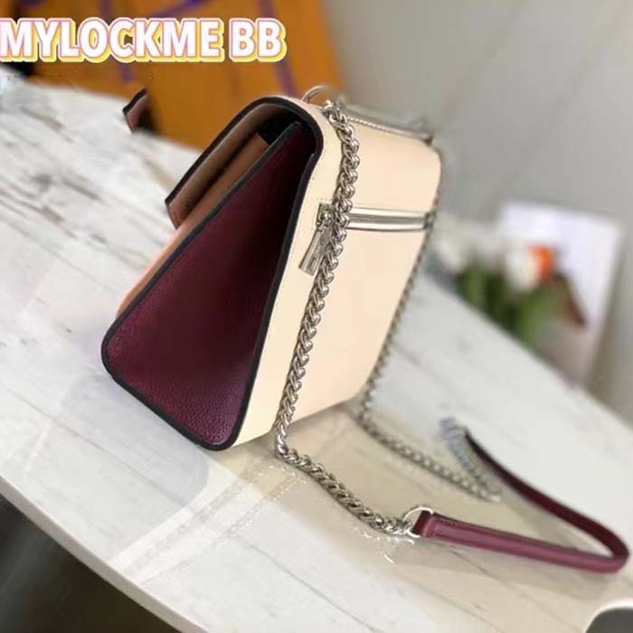 Louis Vuitton LV Women Mylockme Chain Bag Rose Quartz Trianon Soft Grained Calfskin