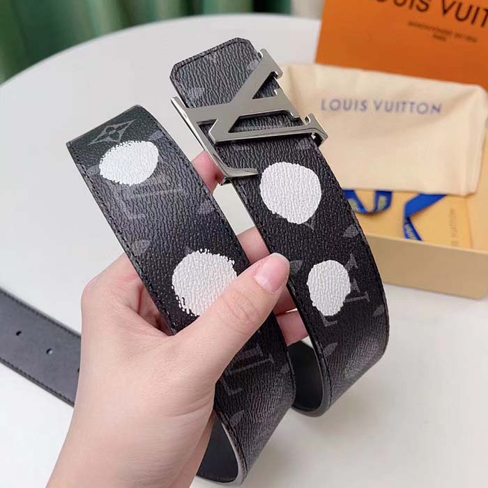 Louis Vuitton Unisex LV X YK Initiales 40MM Reversible Belt Monogram Eclipse Canvas Recto
