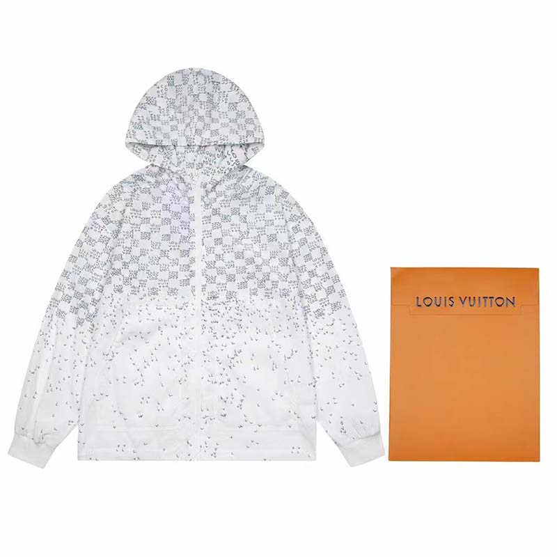Louis Vuitton LV Women Damier Spread Windbreaker Polyester Optical White Regular Fit