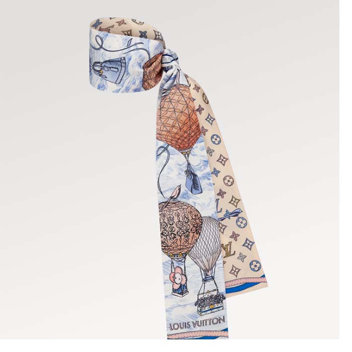 Louis Vuitton LV Women Up Away Bandeau Light Blue Silk Inkjet Print Monogram