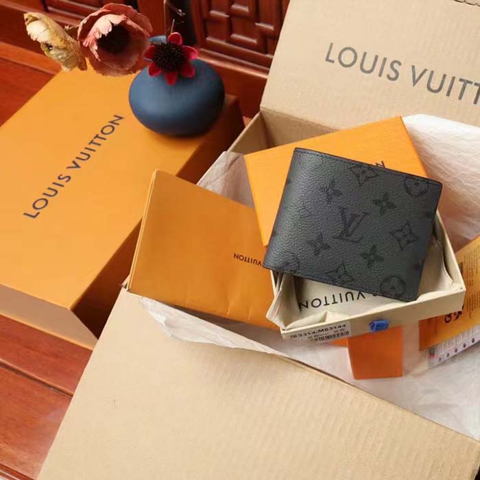Louis Vuitton LV Unisex Slender Wallet Monogram Eclipse Coated Canvas