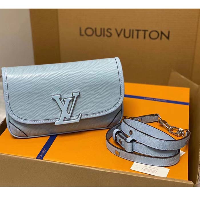 Louis Vuitton LV Women Buci Crossbody Cloud Blue Epi Grained Cowhide Leather