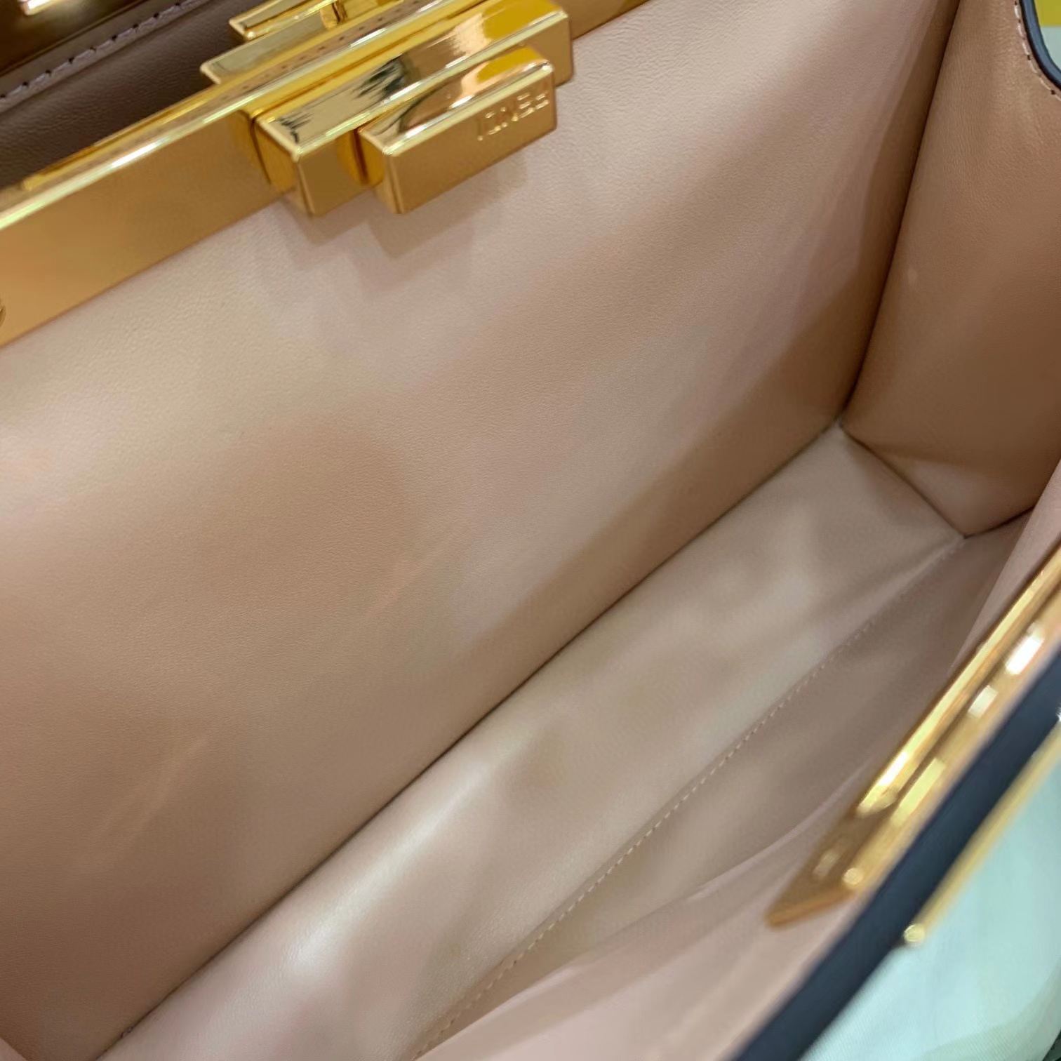 Fendi Women FF Peekaboo Medium Calfskin Leather Bag-Dark Green