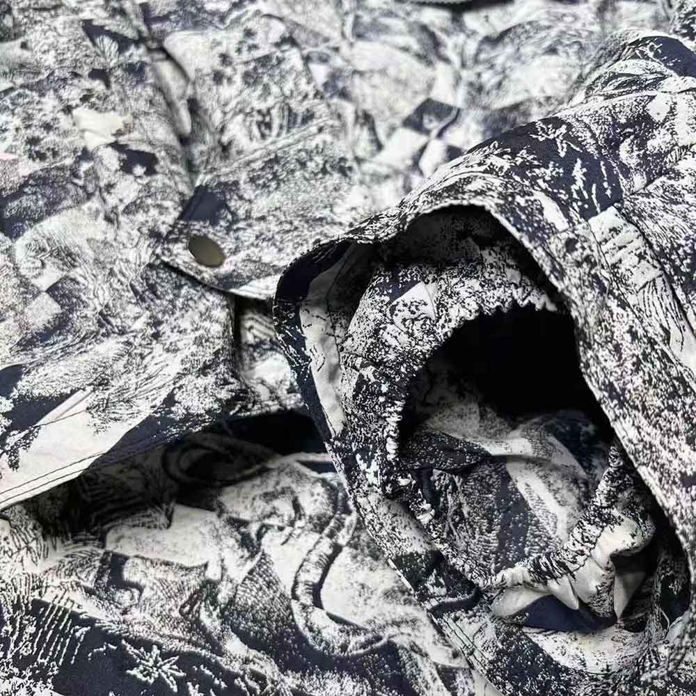 Dior Women Hooded Short Anorak Navy Toile de Jouy Jacquard