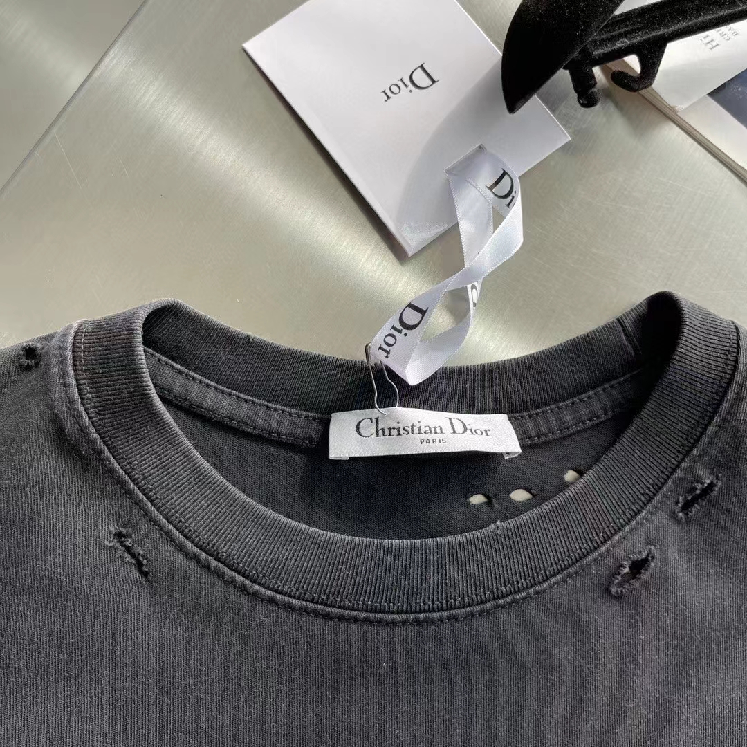Dior Men CD Christian Dior Couture Relaxed Fit T-Shirt Black Organic Cotton Jersey