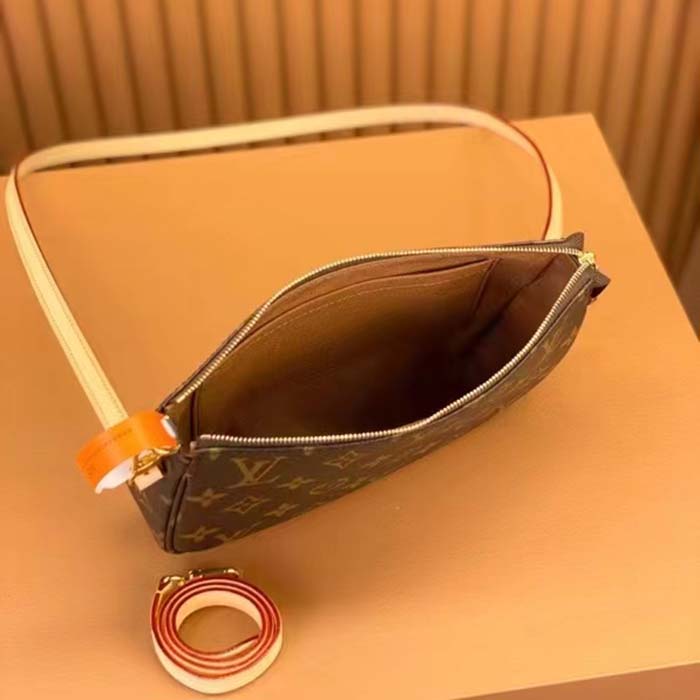 Louis Vuitton Women Pochette Accessoires Natural Cowhide Leather Trimmings Zipper Closure