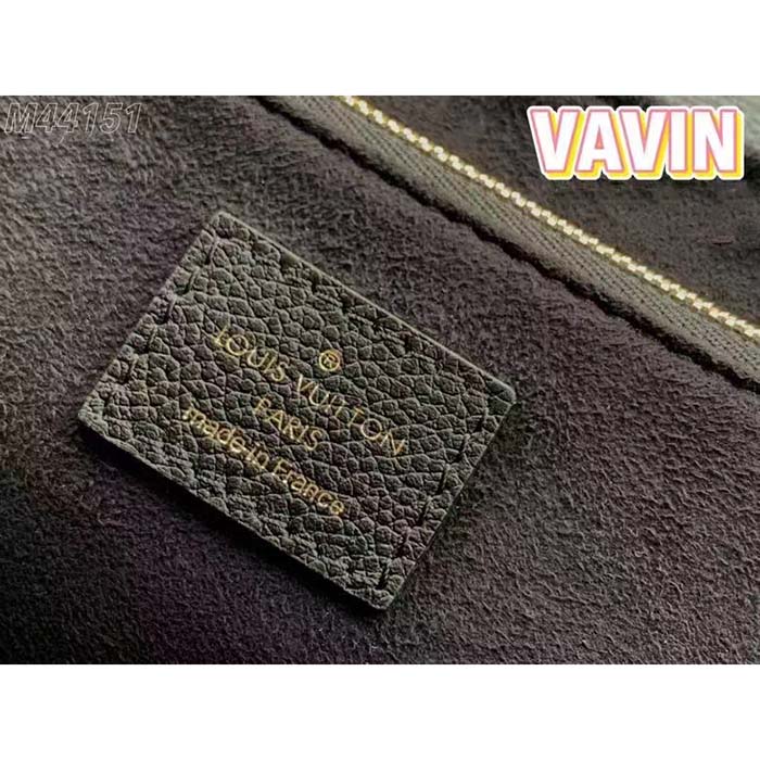 Louis Vuitton Women Vavin PM Handbag Black Embossed Supple Grained Cowhide Leather