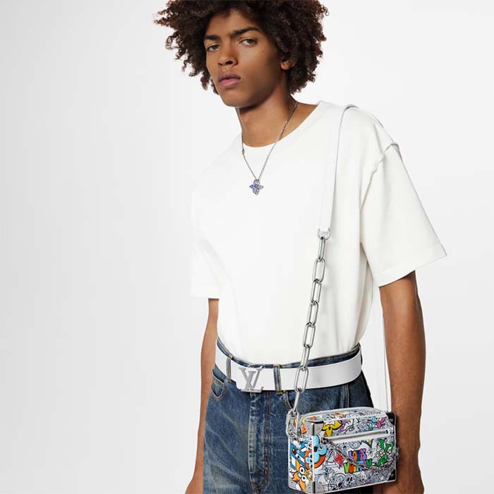 Louis Vuitton Unisex Mini Soft Trunk Black Silver Monogram Eclipse Coated Canvas