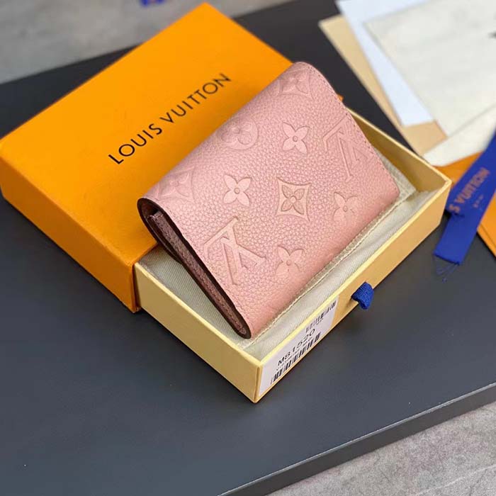 Louis Vuitton LV Unisex Rosalie Coin Purse Monogram Empreinte Embossed Supple Grained Cowhide Leather Pink