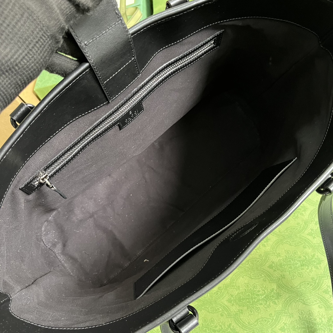 Gucci Women GG Marmont Large Tote Bag Black Matelassé Chevron Leather