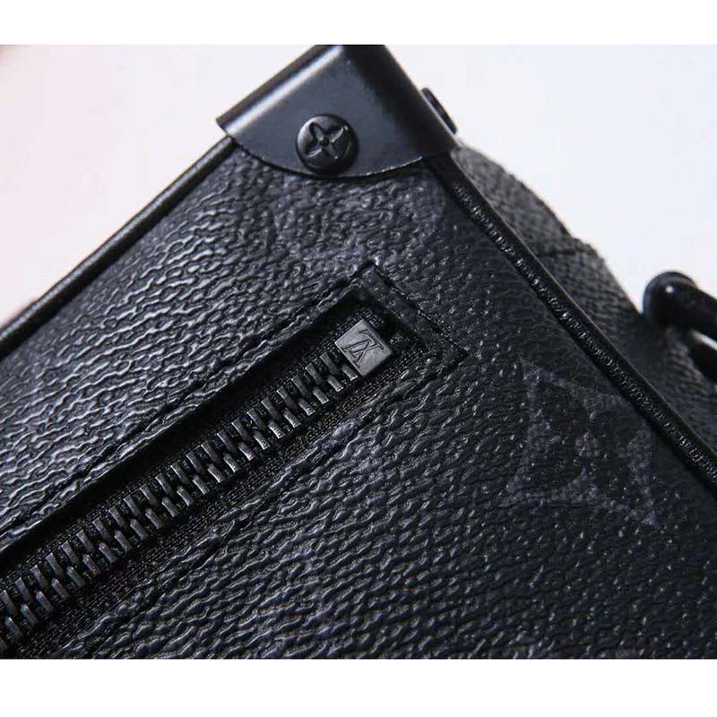 Louis Vuitton LV Unisex Mini Soft Trunk Bag in Monogram Eclipse Canvas and Chain