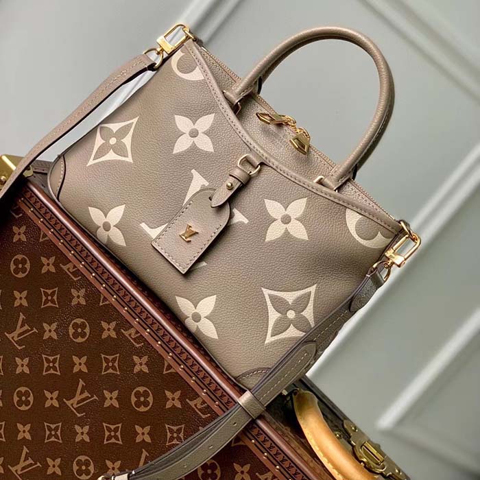 Louis Vuitton LV Women Trianon PM Bag Beige Embossed Grained Cowhide Leather