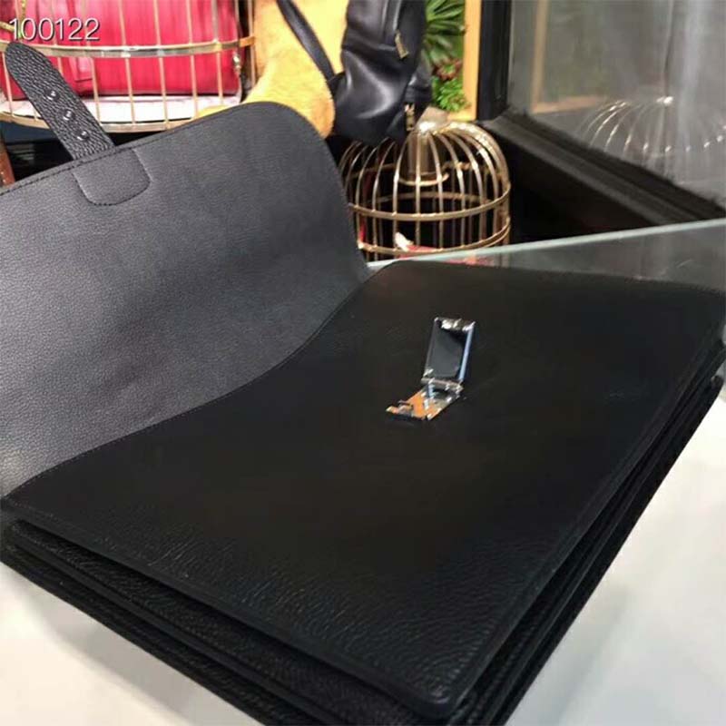 Hermes Men Sac A Depeches 38 Briefcase-Black