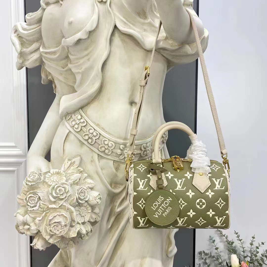 Louis Vuitton Women Speedy Bandouliere 20 Bag Printed Embossed Grained Cowhide Leather