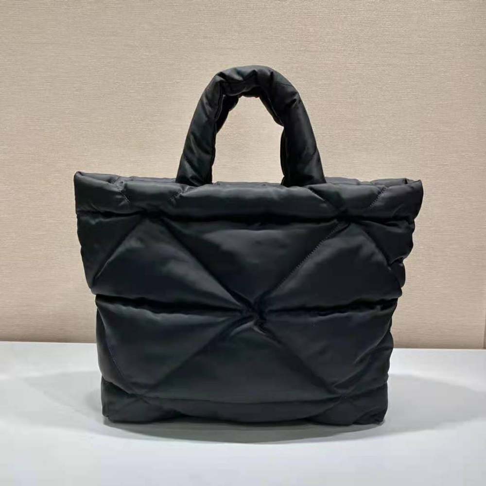 Prada Women Padded Re-Nylon Tote Bag-Black