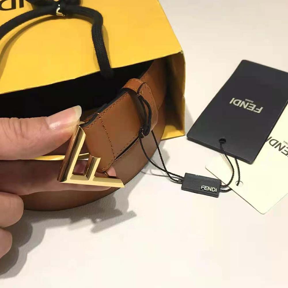 Fendi Women Brown Leather Belt