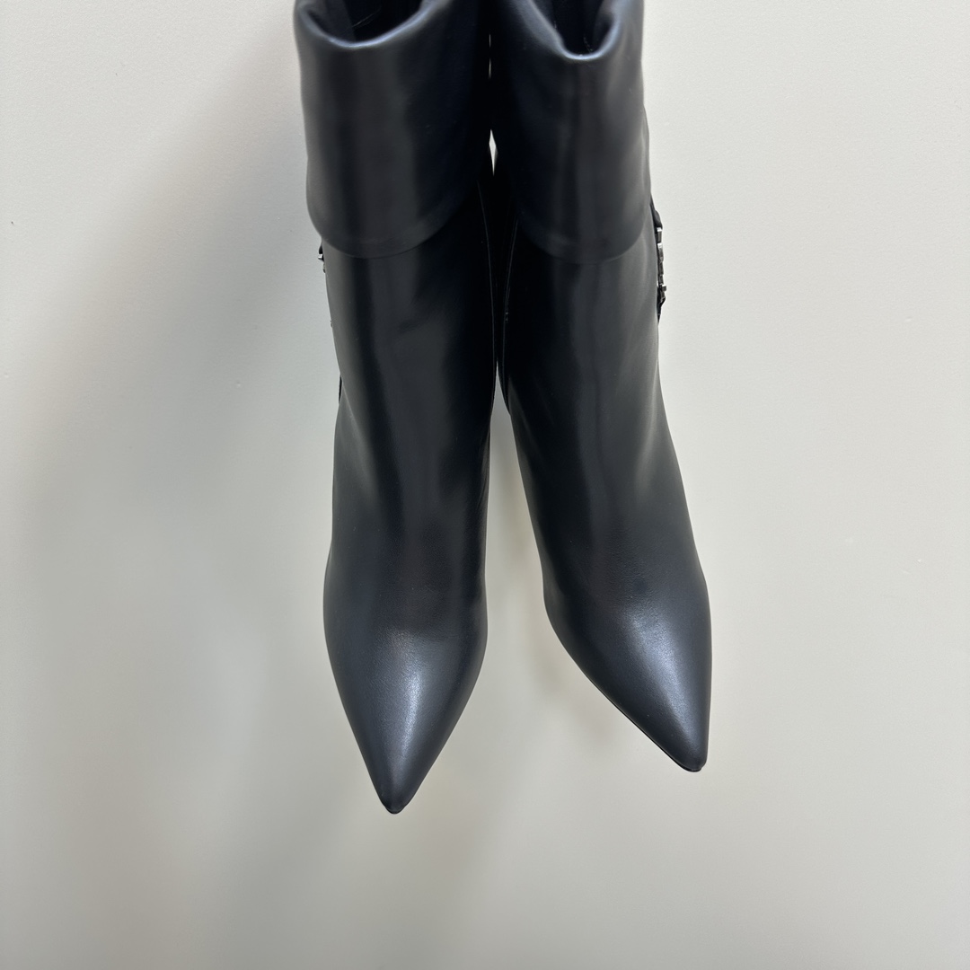 Y New Side Zipper High Heel Ankle Boots 0424111501