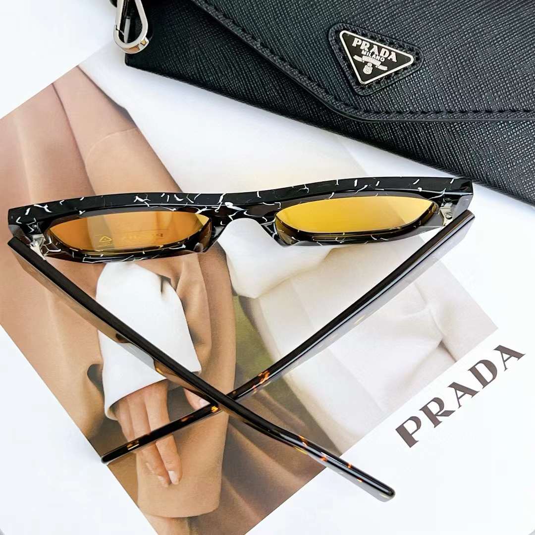 Prada Unisex Sunglasses Prada Logo Frame Compatible Graduated Lenses Standard Fit