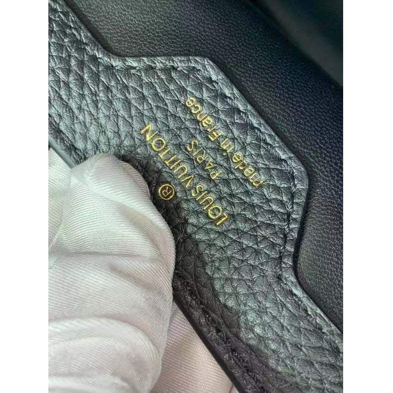 Louis Vuitton LV Women Capucines MM Handbag Black Taurillon Leather Canvas