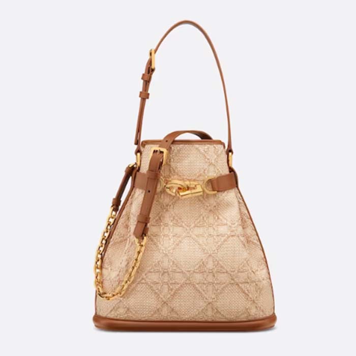 Dior Women CD Medium C’est Dior Bag Natural Cannage Raffia