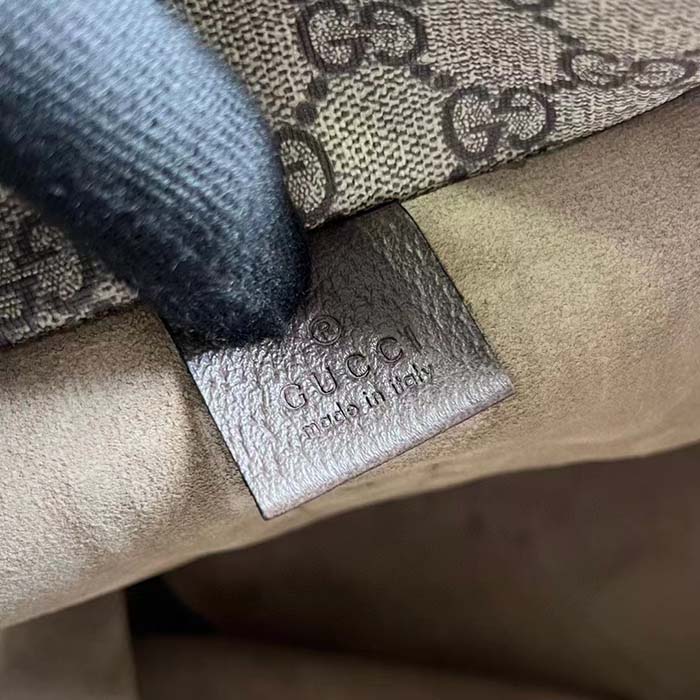 Gucci Unisex Jackie 1961 Small Shoulder Bag Beige Ebony GG Supreme Piston Closure