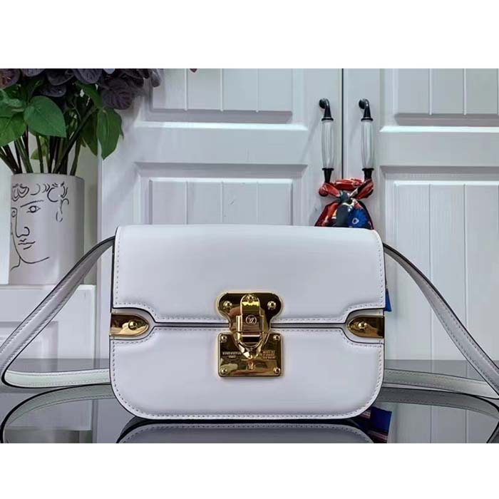 Louis Vuitton Women LV Orsay MM Handbag White Cowhide Leather Flap Closure N-Lock