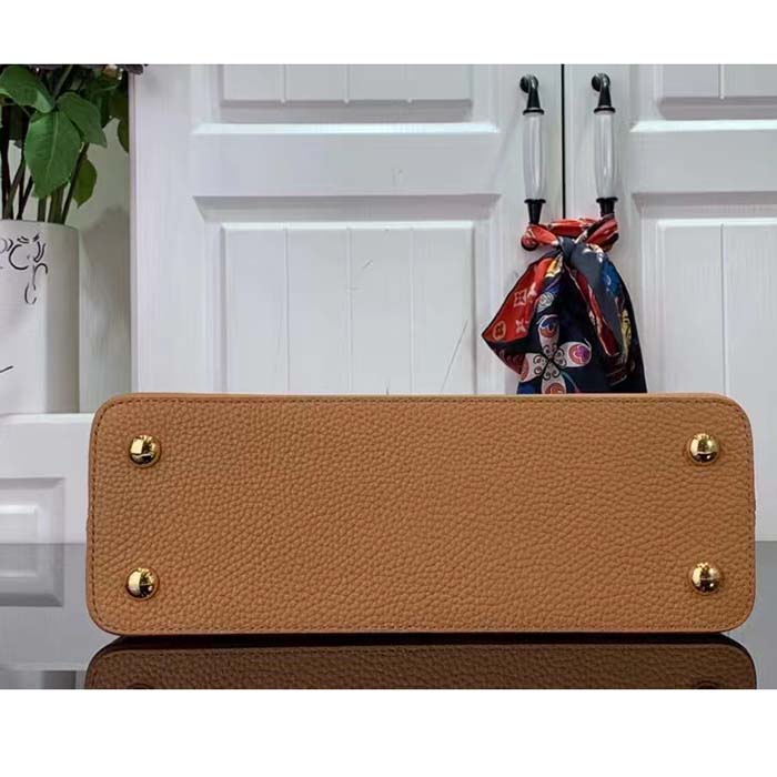 Louis Vuitton LV Women Capucines MM Handbag Hazelnut Brown Taurillon Cowhide Leather