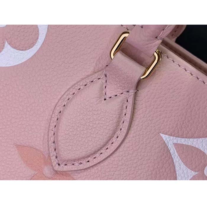 Louis Vuitton LV Women OnTheGo MM​ Gradient Pink Monogram Empreinte Embossed Cowhide Leather