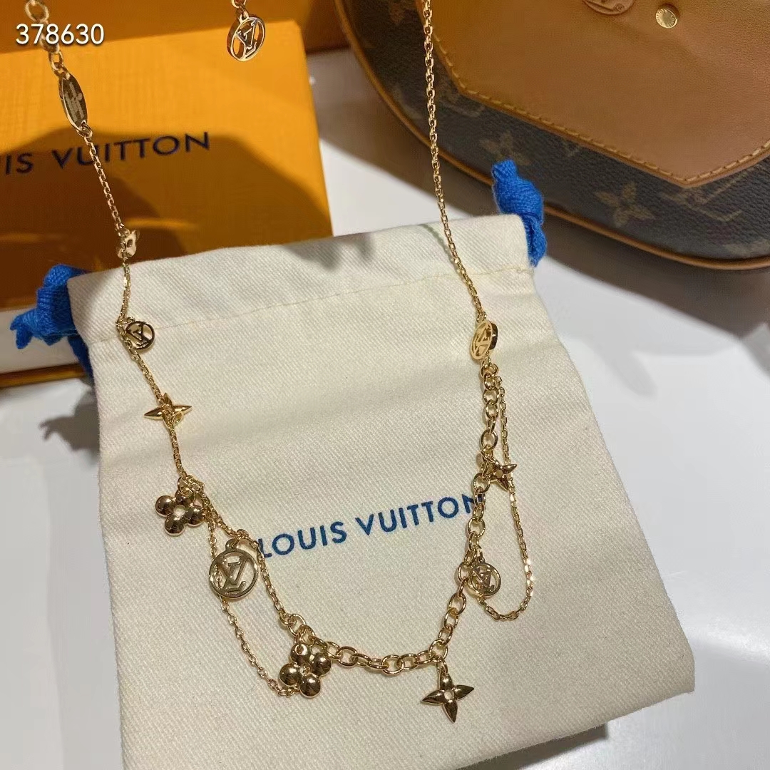 Louis Vuitton Women LV Blooming Supple Necklace Brass Monogram Flowers LV Circle