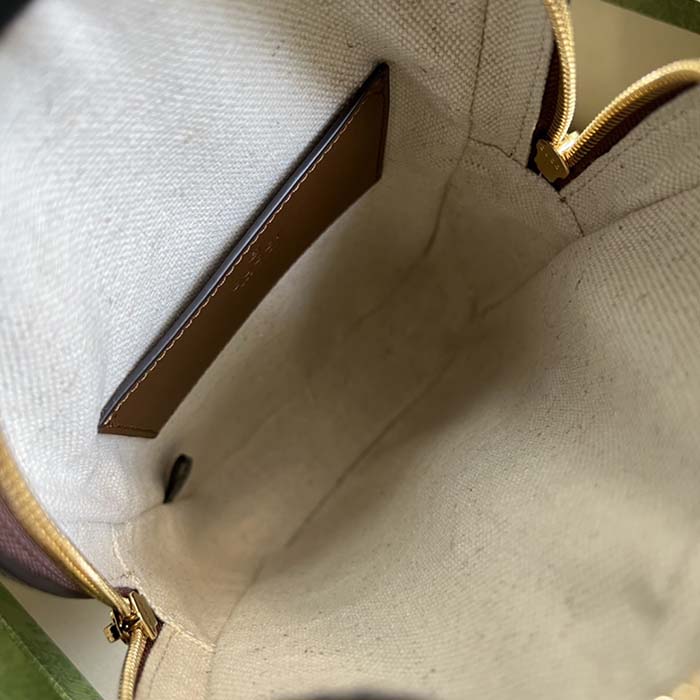 Gucci Unisex Sling Backpack Interlocking G Beige Ebony GG Supreme Canvas