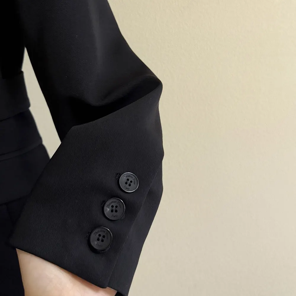 Dior Women Belted Jacket Black Virgin Wool and Silk Gabardine