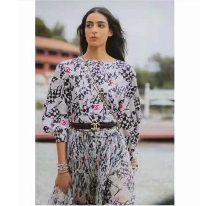 Chanel CC Women Belt Lambskin Gold-Tone Metal Strass Black