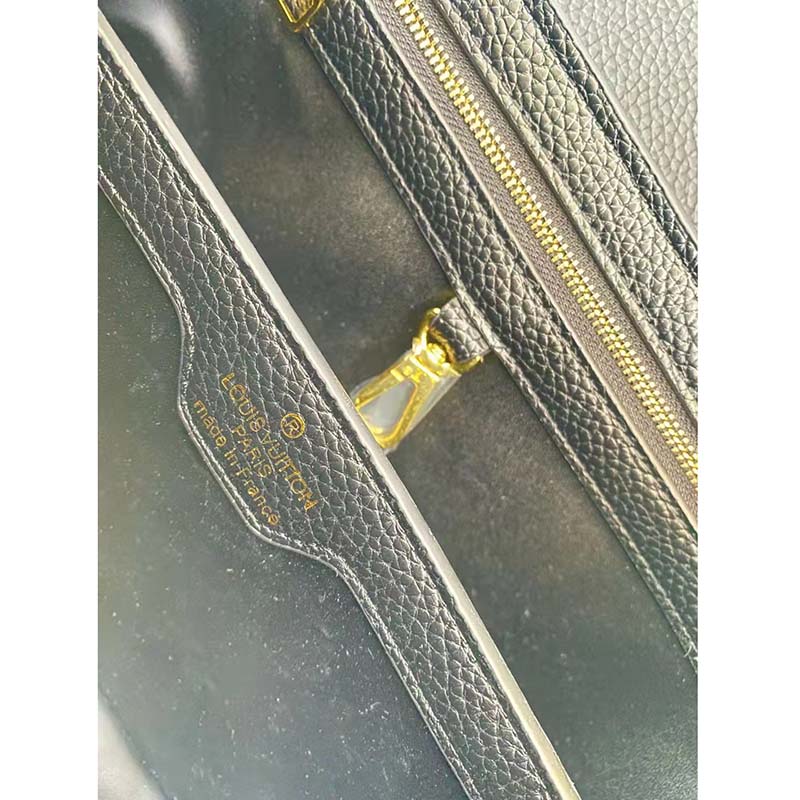 Louis Vuitton LV Women Capucines BB Handbag Black Taurillon Leather