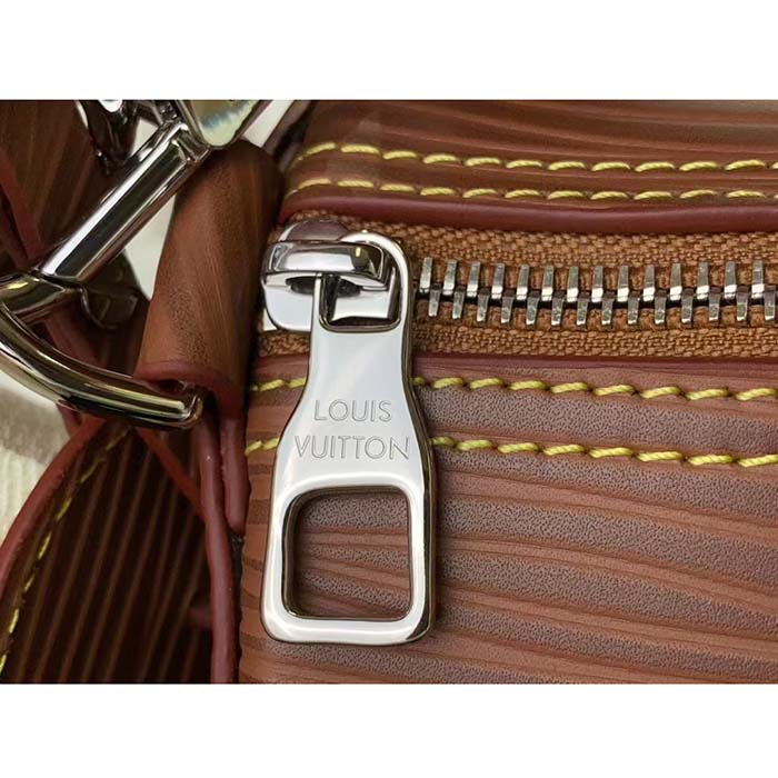 Louis Vuitton LV Unisex Soft Polochon MM Cognac Calf Leather Textile Lining