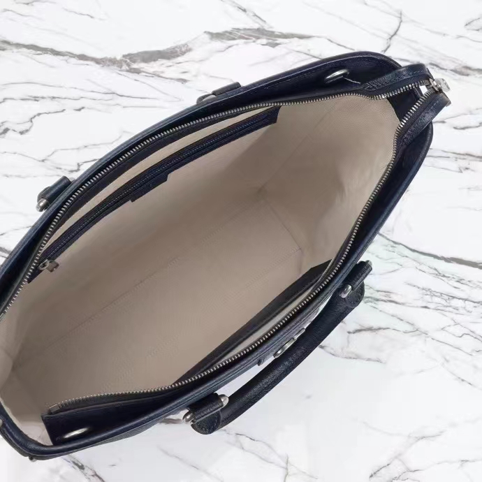 Gucci GG Unisex Ophidia Medium Tote Bag Blue Black GG Supreme Tender Canvas