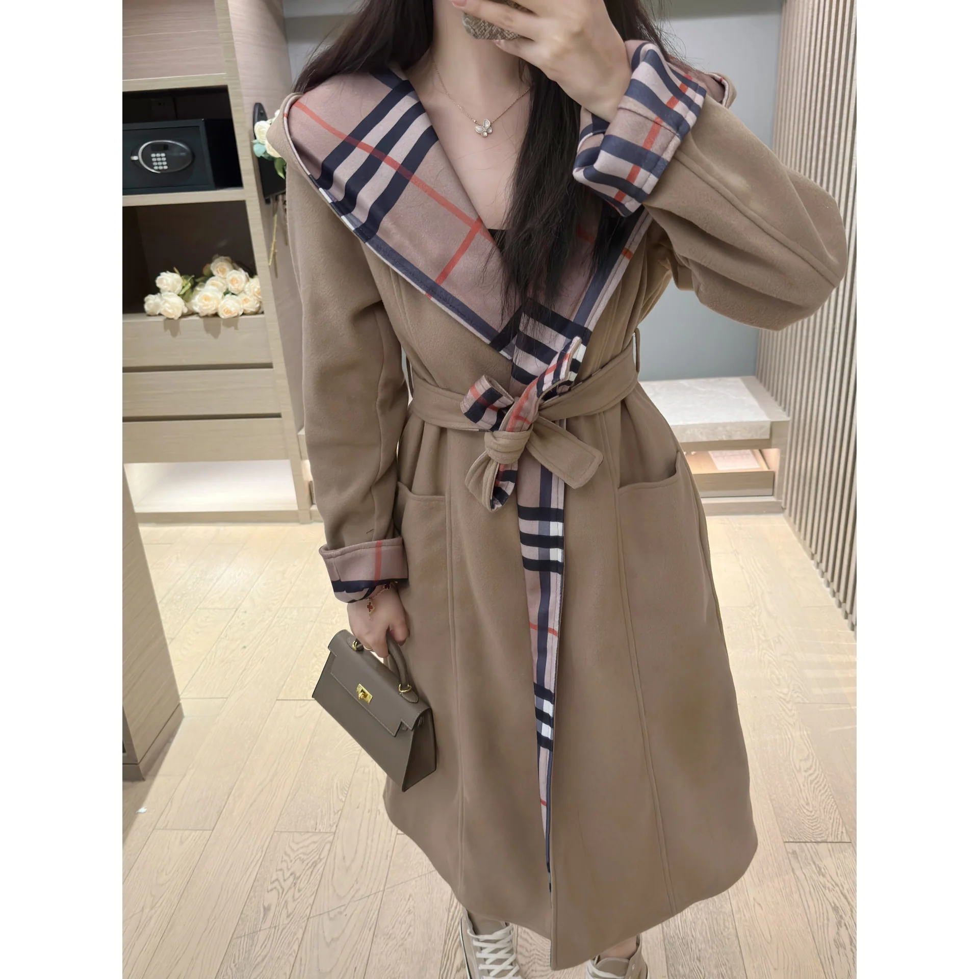 New fashion plaid coat 1024103018