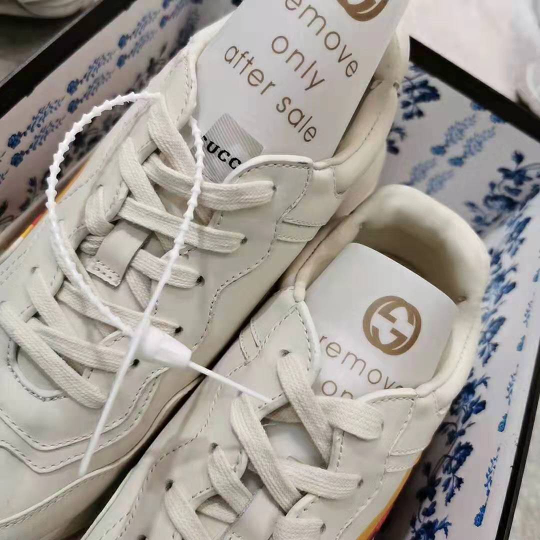 Gucci Women Rhyton Sneaker with Interlocking G and Heart in 4.6 cm Height-Beige