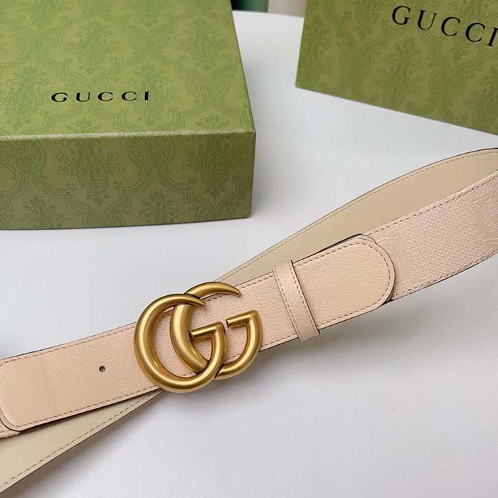 Gucci Unisex Marmont Jumbo GG Belt Beige Light Pink Jumbo GG Canvas