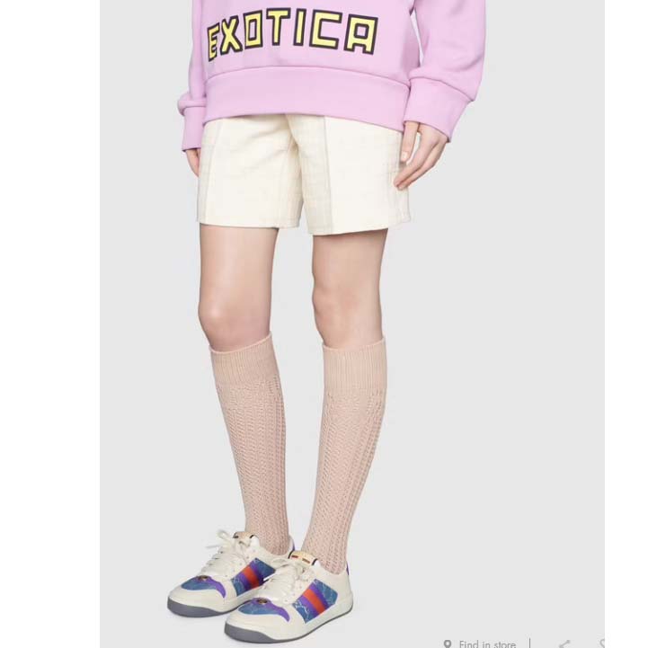 Gucci Unisex Screener Sneaker Purple Red Web Cream Scrap Less Leather