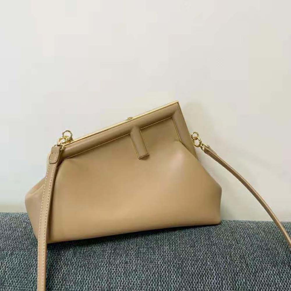 Fendi Women First Small Beige Leather Bag