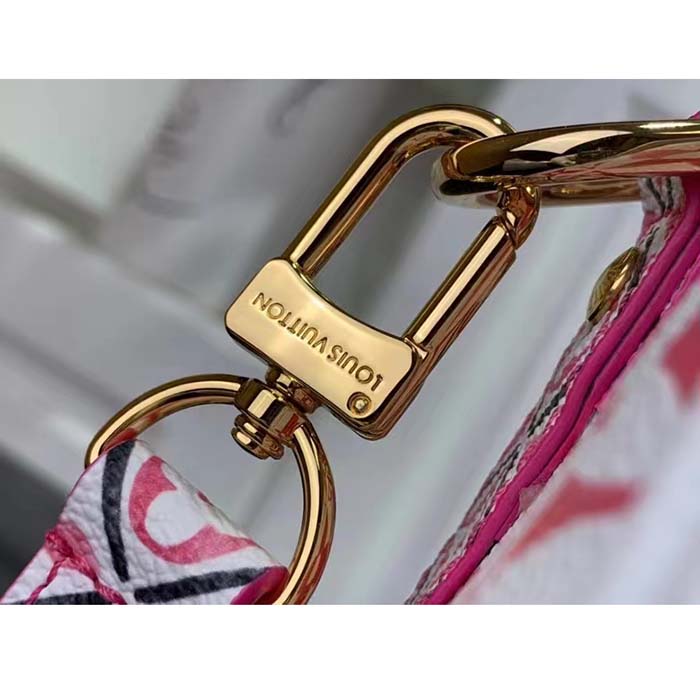 Louis Vuitton Women LV Speedy Bandoulière 25 Pink Monogram Coated Canvas Double Zip Padlock