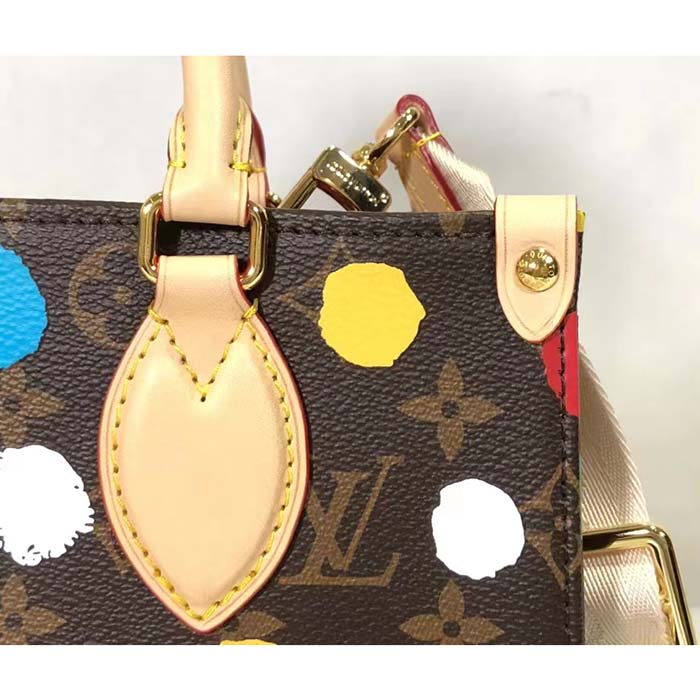 Louis Vuitton LV Women LV x YK OnTheGo PM​ Monogram Coated Canvas 3D Painted Dots Print