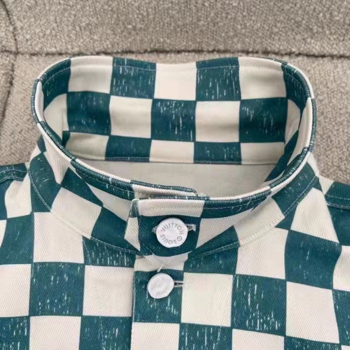 Louis Vuitton LV Women Damier Denim Trunker Jacket Ocean Cotton Regular Fit