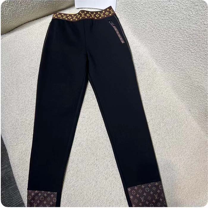 Louis Vuitton Women LV Leggings Monogram Elastic Belt Polyamide Elastane Black Fitted