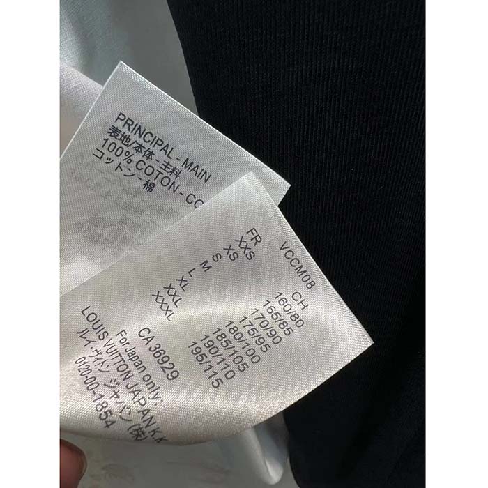 Louis Vuitton Men LV Monogram Accent Lavaliere T-Shirt Cotton Black